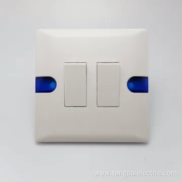 Electrical Wall Light Switch Socket 2 Gang